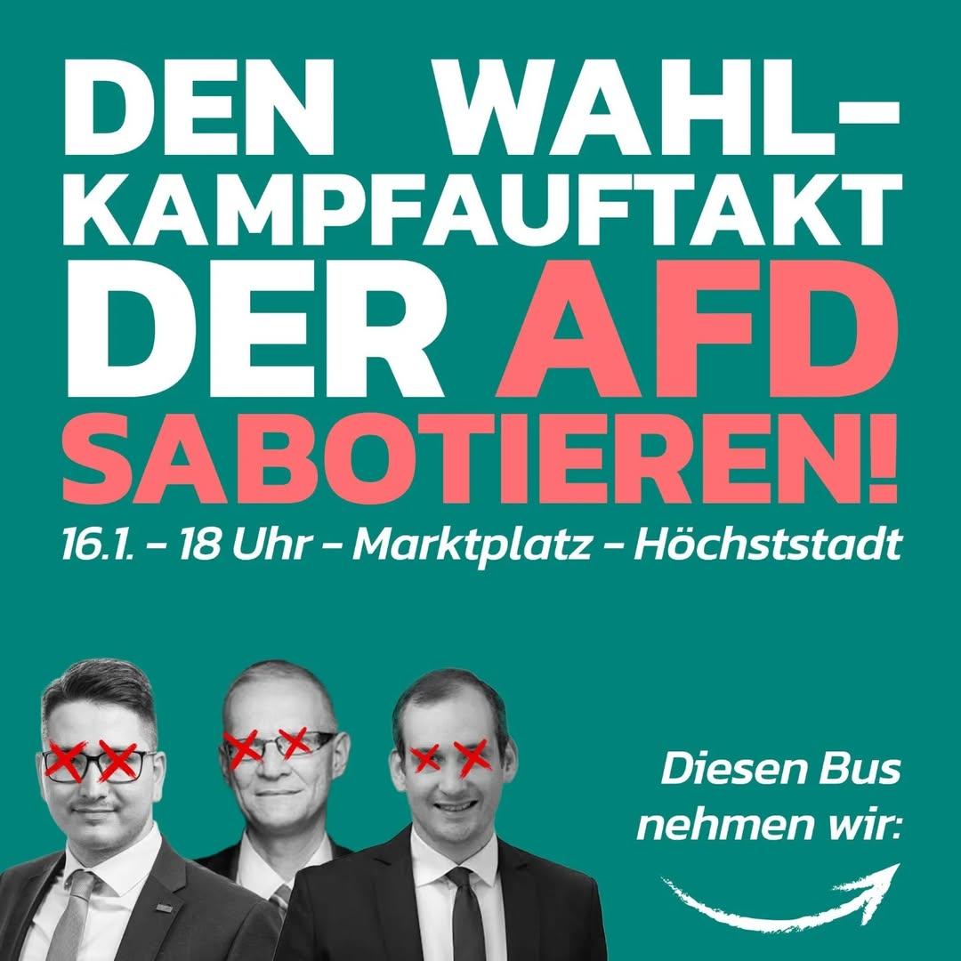 Den Wahlkampfauftakt der AFD sabotieren!