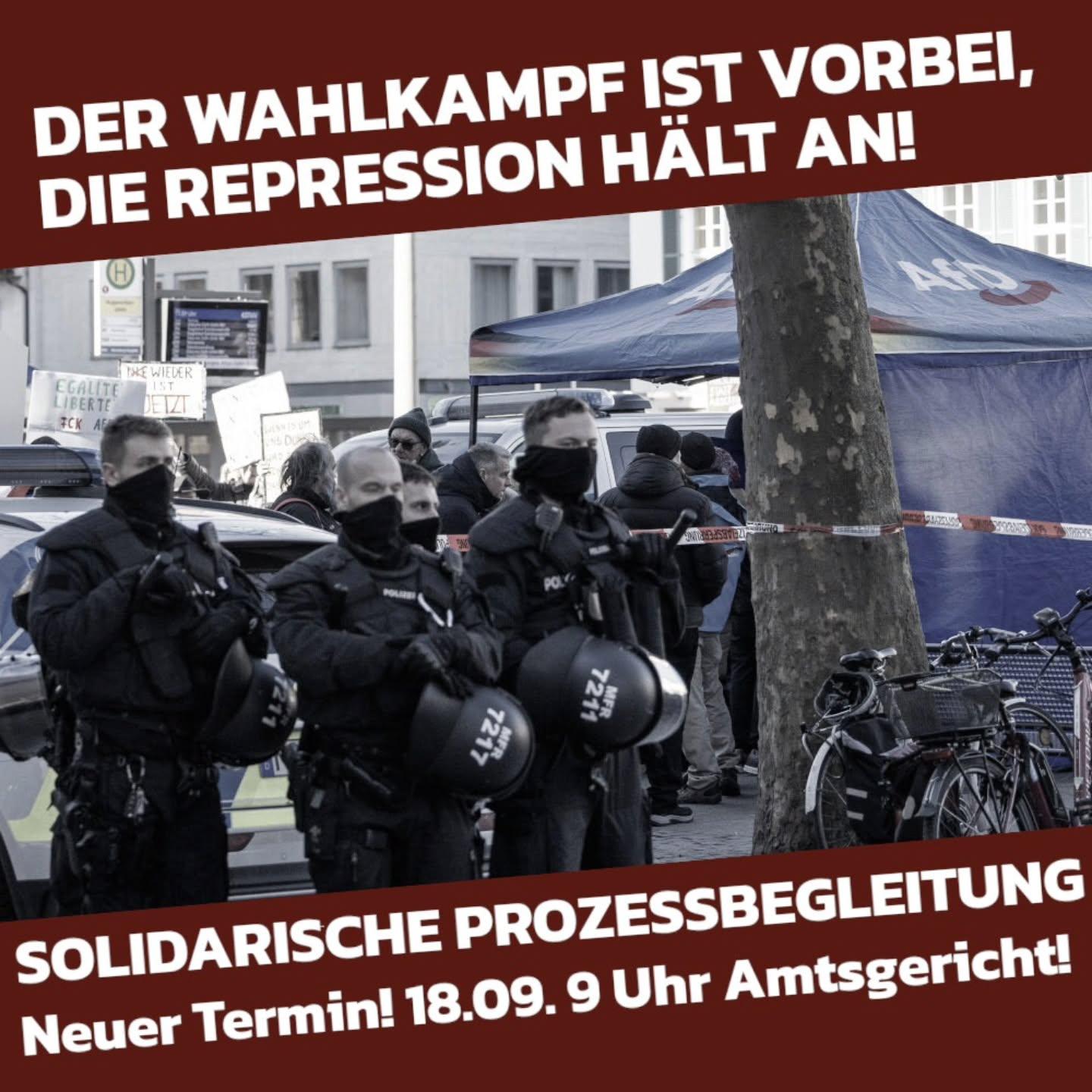 Der Wahlkampf ist vorbei, die Repression hält an!